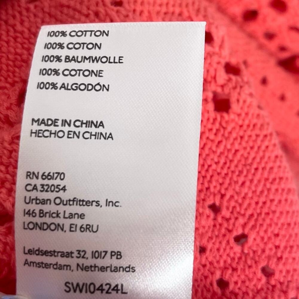 Anthropologie Pilcro Coral Pointelle Knit Peplum Sweater Top Large Boho NWT - Picture 11 of 12